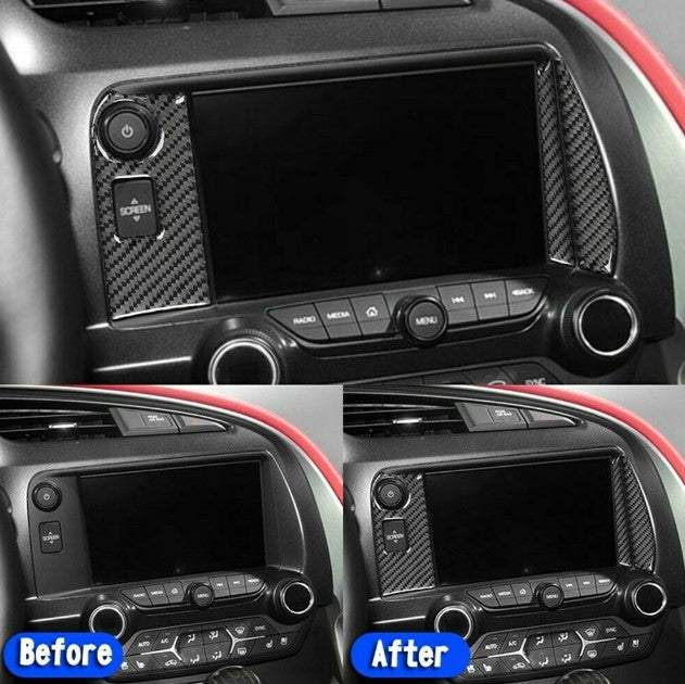 Carbon-Fiber-Radio-Screen-Side-Cover-Trim---3pc-205448-Corvette-Store-Online
