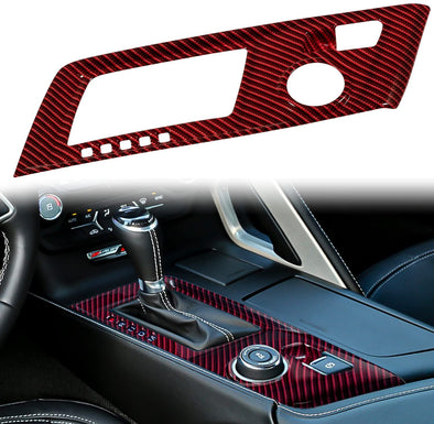 Carbon-Fiber-Look-Automatic-Gear-Panel-Cover-Trim---Red-205599-Corvette-Store-Online