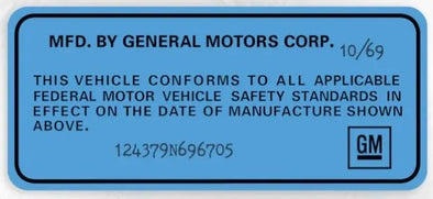 GM-Licensed-Door-Jamb-VIN-Data-Decal---Blue---Sold-Individually-206721-Corvette-Store-Online