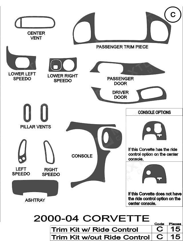 15-Piece-Dash-Overlay-Kit---Raw-Carbon-Fiber-W/O-Ride-Control-207092-Corvette-Store-Online