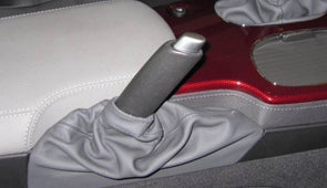 Leather-Emergency-Brake-Boot---Black-W/White-Stitch-207442-Corvette-Store-Online