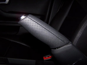 Perforated-Leather-E-Brake-Handle-Cover---Black-W/Millennium-Yellow-Stitch-207493-Corvette-Store-Online