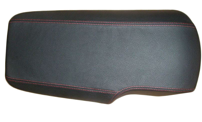Leather-Armrest-Cover---Charcoal-W/Medium-Blue-Stitch-&-6/8in-Padding-207598-Corvette-Store-Online