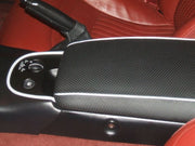 Perforated-Leather-Armrest-Cover---Charcoal-W/Red-Stitch-&-6/8in-Padding-207620-Corvette-Store-Online