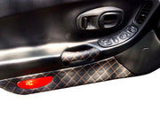 Perforated-Leather-Door-Pull-Covers---Black-W/Tan-Stitch-207694-Corvette-Store-Online