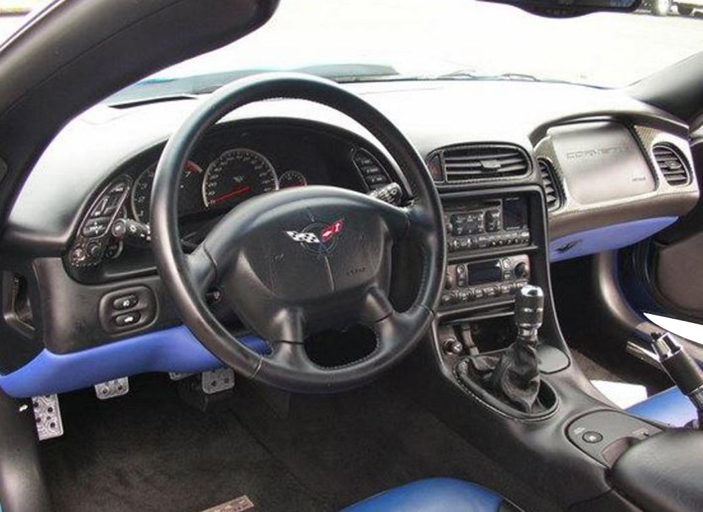 Carbon-Fiber-Vinyl-Lower-Dash-Cover---Silver-W/Silver-Stitch-207729-Corvette-Store-Online