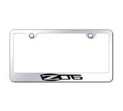 License-Plate-Frame-W/Laser-Etched-Z06-Logo--Mirrored-Chrome-209349-Corvette-Store-Online