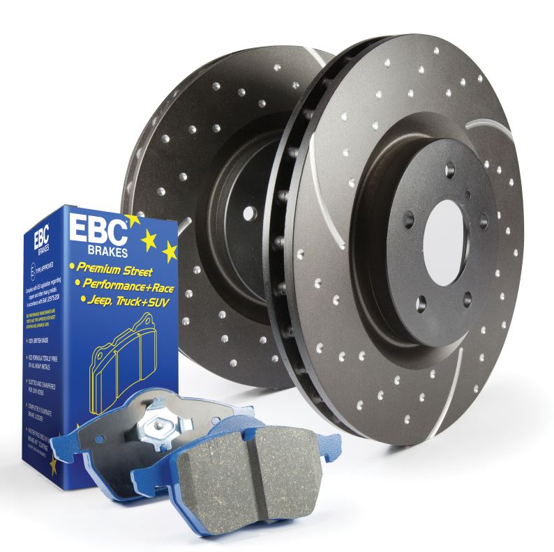 Stage-6-EBC-Slotted/Drilled-Rotors-&-Blue-Brake-Pad-Kit---Rear-&-Front-210201-Corvette-Store-Online