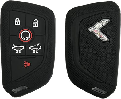 Silicone-Remote-Key-Fob-Cover-6-Buttons-Visible-Logo---Black-210650-Corvette-Store-Online