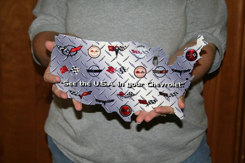 Corvette-USA-Map-Metal-Sign-W/Emblems---12x7-210997-Corvette-Store-Online