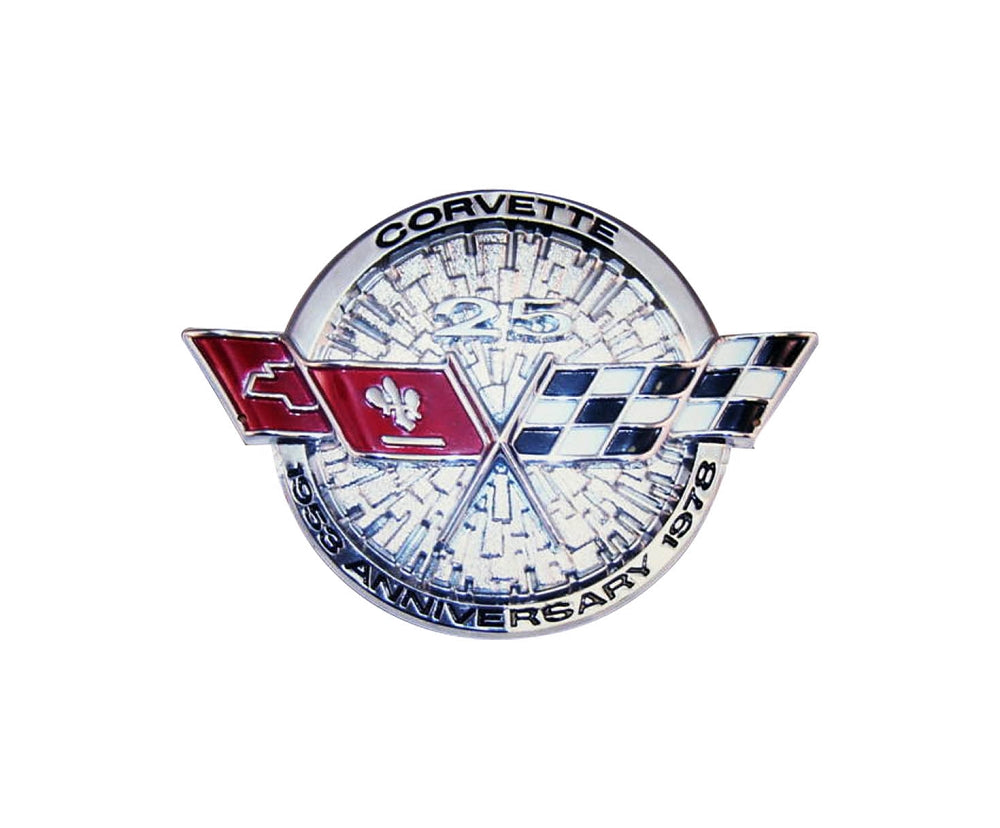 Front-Emblem-Metal-Sign---25th-Anniversary---25x18-211021-Corvette-Store-Online