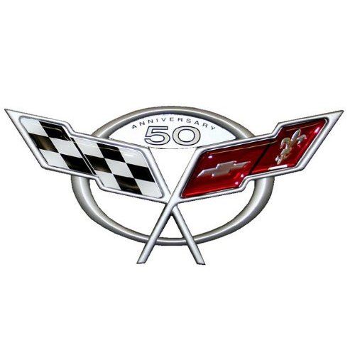 50th-Anniversary-Emblem-Metal-Sign---30x12-211023-Corvette-Store-Online
