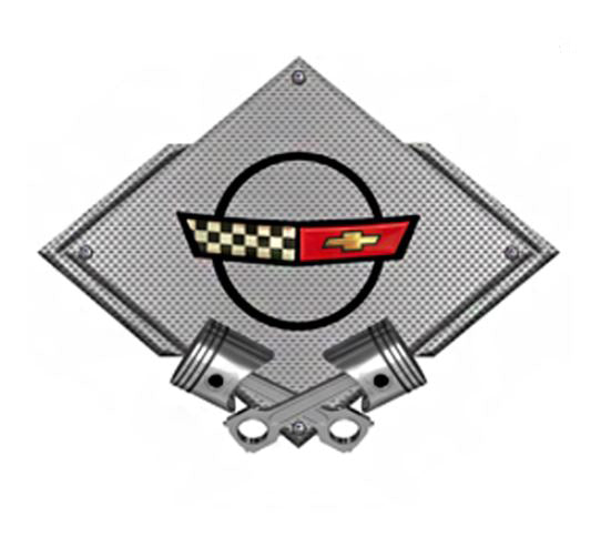 Metal-Carbon-Fiber-Style-Signs---C4-Logo---Black-211028-Corvette-Store-Online