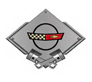 Metal-Carbon-Fiber-Style-Signs---C4-Logo---Black-211028-Corvette-Store-Online