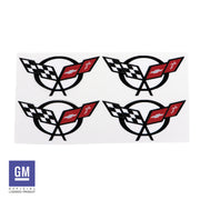 Aftermarket-Wheel-Center-Cap-Vinyl-Decals---4-piece-Set---Cross-Flag-211629-Corvette-Store-Online