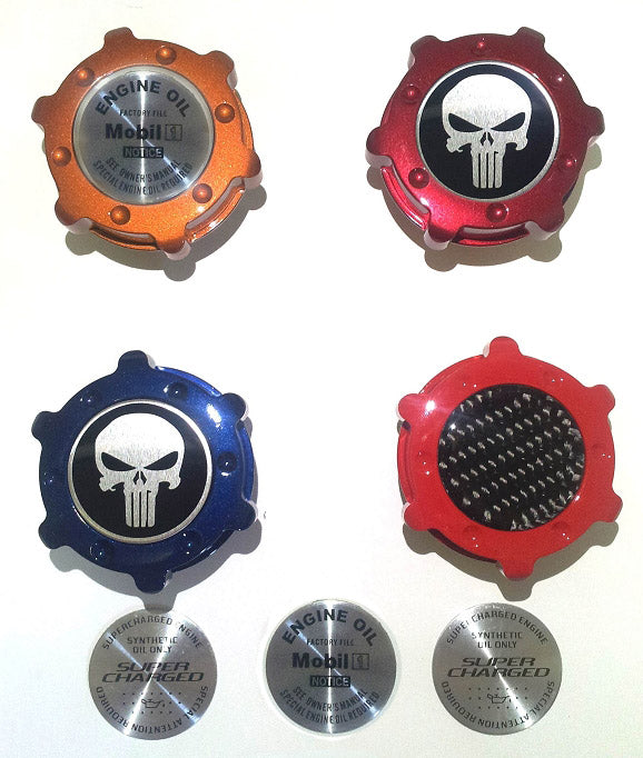Custom-Painted-Oil-Cap---Skull/Gun-Crossbones-2nd-Amendment-212059CP-Corvette-Store-Online