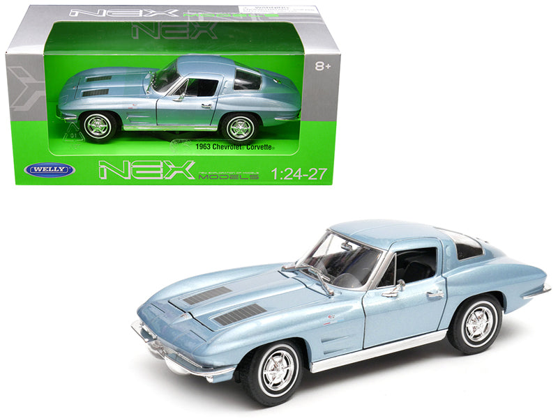 1963 Chevrolet Corvette Metallic Light Blue 1/24 - 1/27 Diecast