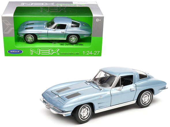1963 Chevrolet Corvette Metallic Light Blue 1/24 - 1/27 Diecast