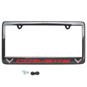 c7-corvette-carbon-fiber-red-script-w-double-logo-license-plate-frame