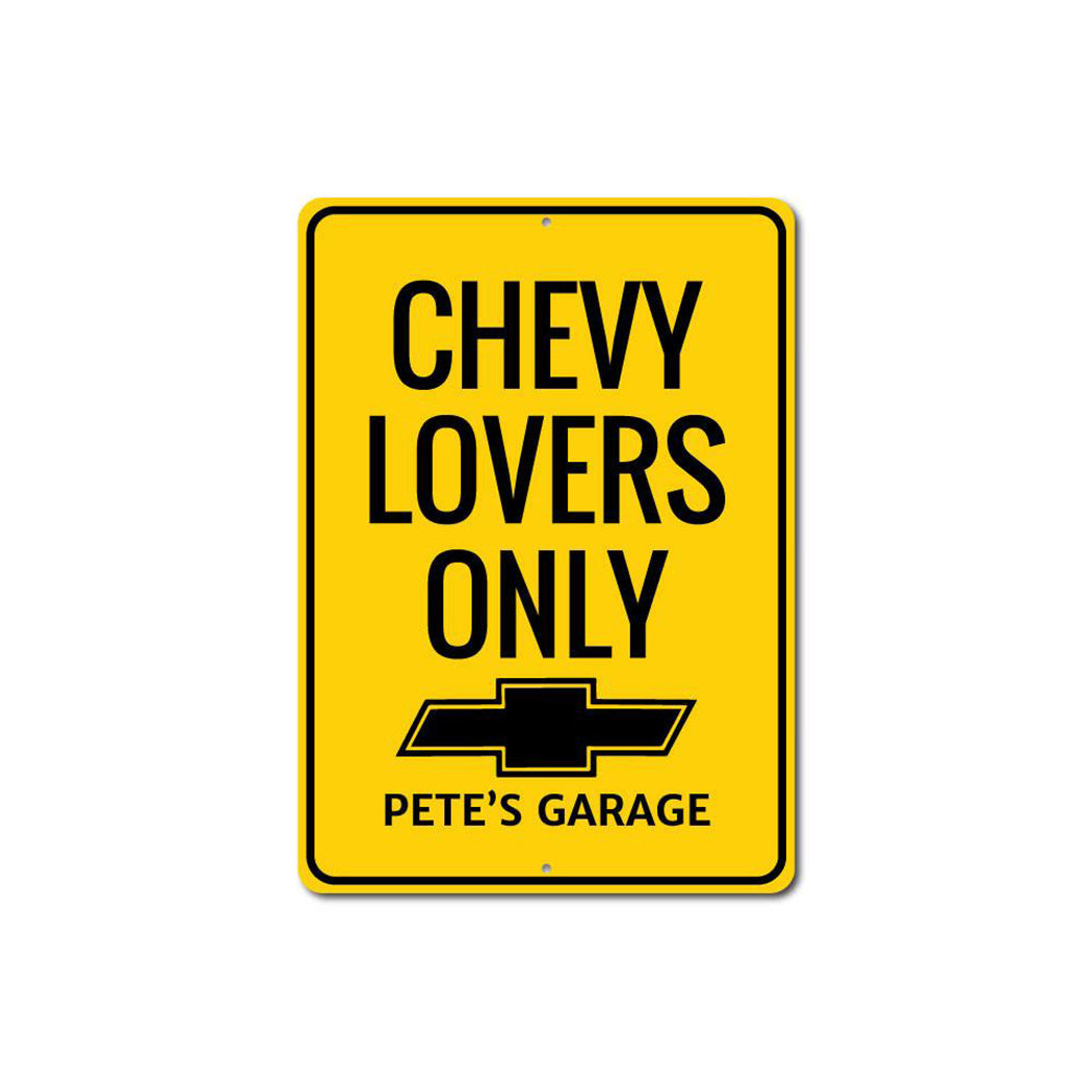 Personalized Chevy Lovers Only - Aluminum Sign