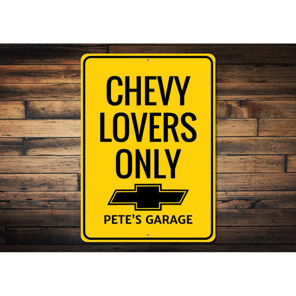 Personalized Chevy Lovers Only - Aluminum Sign