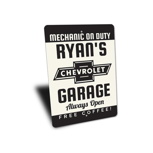 Personalized Chevy Garage - Aluminum Sign