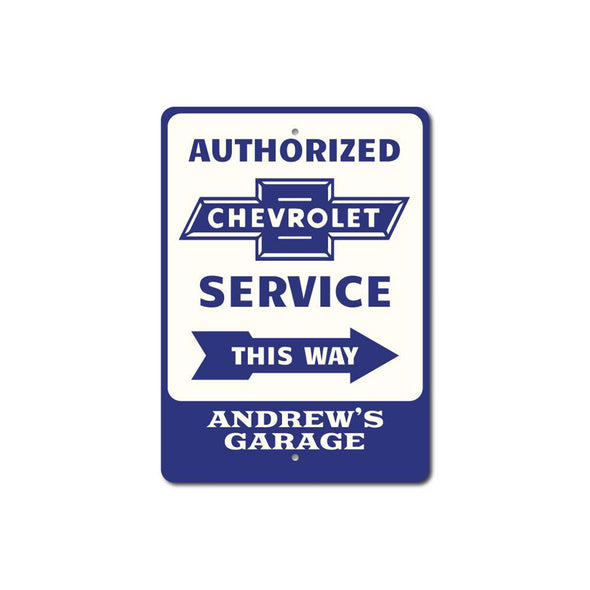 Personalized Chevrolet Authorized Service - Aluminum Sign