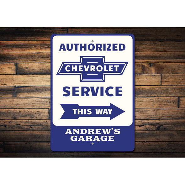 Personalized Chevrolet Authorized Service - Aluminum Sign