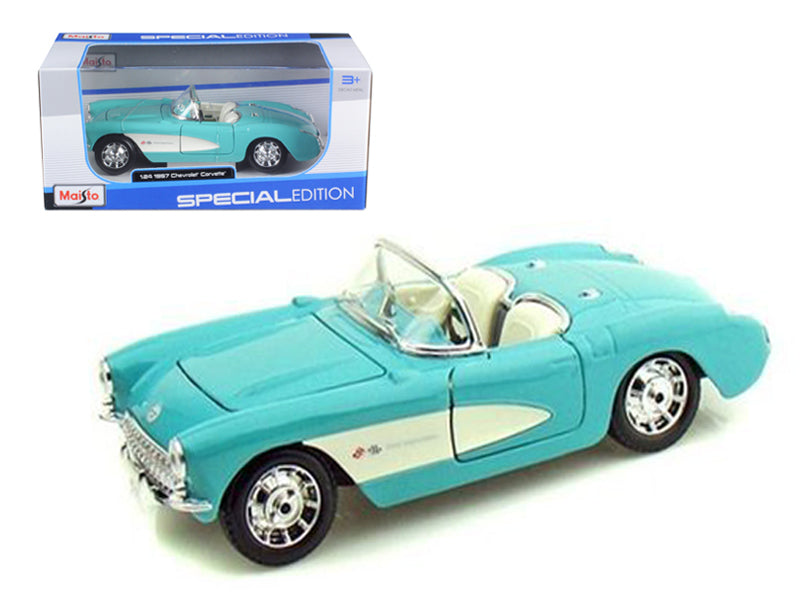 1957 Chevrolet Corvette Turquoise 1/24 Diecast - [Corvette Store Online]