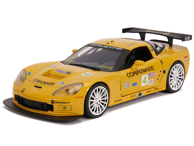 2005 Corvette C6-R #4 Olivier Beretta Yellow Bigtime Muscle 1/24 Diecast
