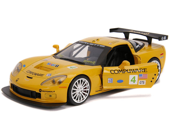 2005-corvette-c6-r-4-olivier-beretta-yellow-bigtime-muscle-1-24-diecast