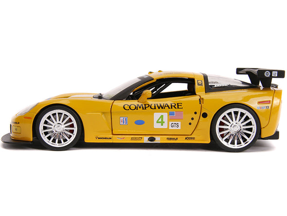 2005 Corvette C6-R #4 Olivier Beretta Yellow Bigtime Muscle 1/24 Diecast