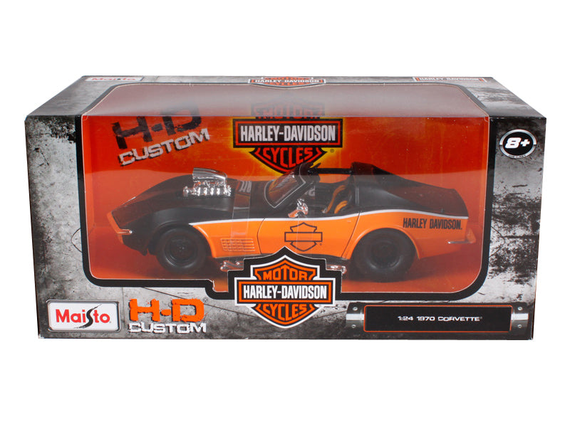 1970 Chevrolet Corvette Harley Davidson Black/Orange 1/24 Diecast - [Corvette Store Online]