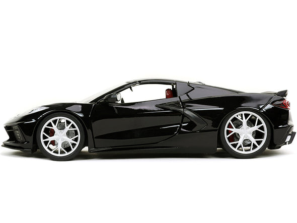 2020 Corvette Stingray C8 Glossy Black "Bigtime Muscle" 1/24 Diecast