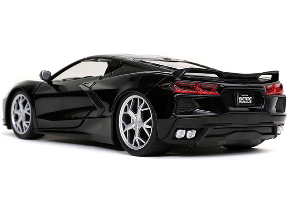 2020 Corvette Stingray C8 Glossy Black "Bigtime Muscle" 1/24 Diecast