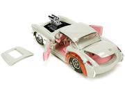 1957-chevrolet-corvette-beige-with-pink-interior-with-bugs-bunny-figure-looney-tunes-hollywood-rides-series-1-24-diecast-model-car-by-jada