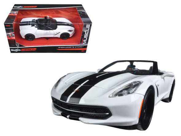 2014 Chevrolet Corvette Stingray Convertible White/Black "Modern Muscle" 1/24 - [Corvette Store Online]