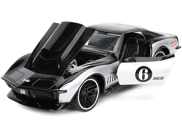 1969 C3 Corvette Stingray ZL-1 Black & Silver "Bigtime Muscle" 1/24 Diecast Model Car by Jada