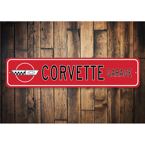 Chevy C4 Corvette Garage - Aluminum Street Sign