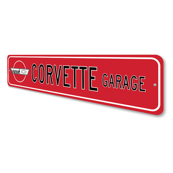 Chevy C4 Corvette Garage - Aluminum Street Sign