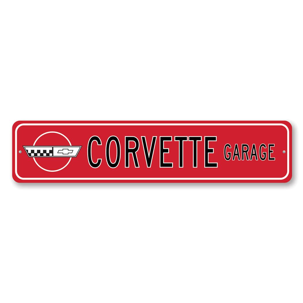 Chevy C4 Corvette Garage - Aluminum Street Sign