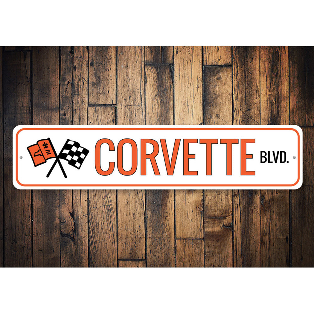 C2 Corvette Blvd Street Sign - Aluminum Sign
