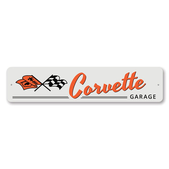 Corvette Garage Flags - Aluminum Sign