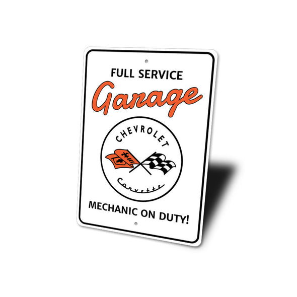 Full Service C1 Corvette Garage - Aluminum Sign
