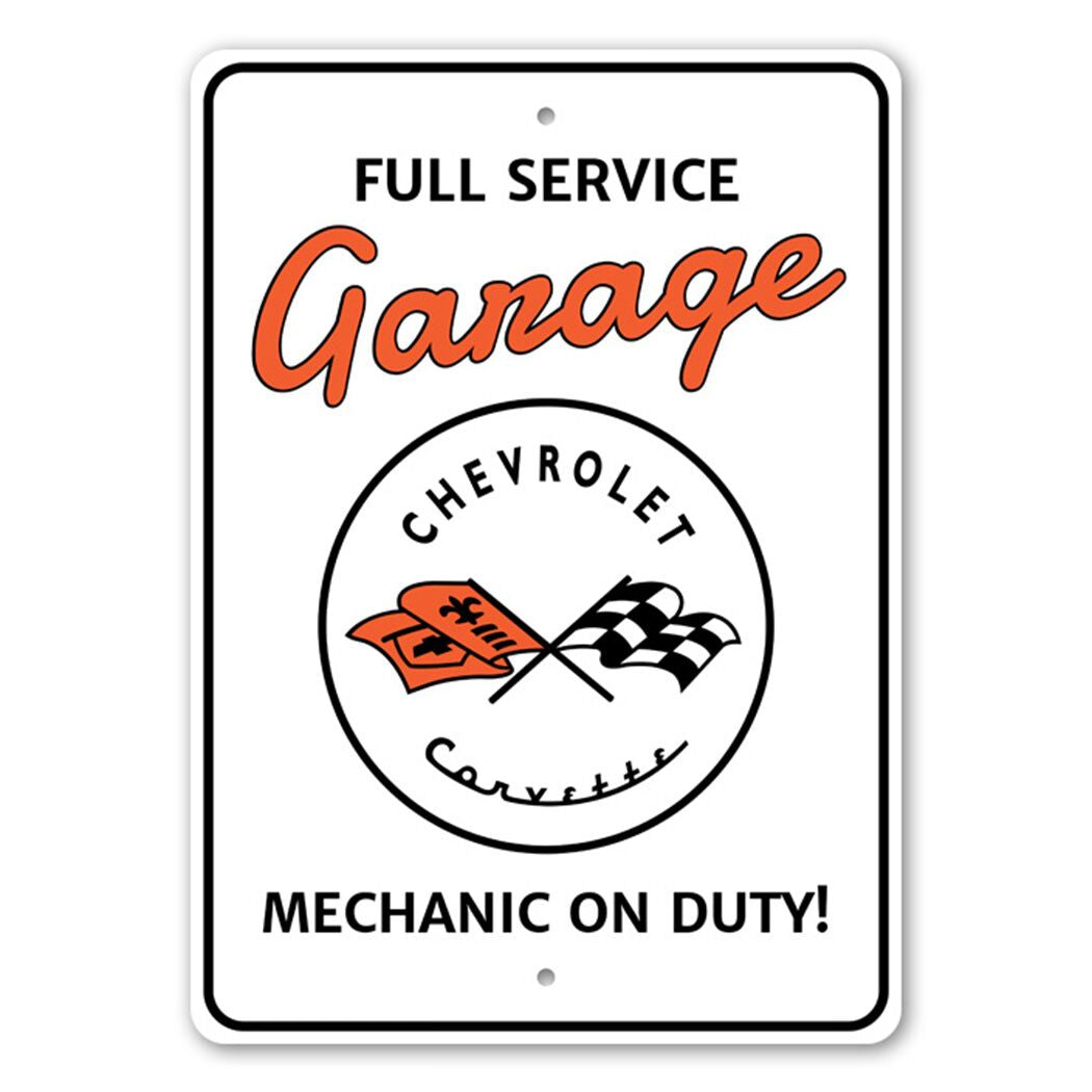 Full Service C1 Corvette Garage - Aluminum Sign