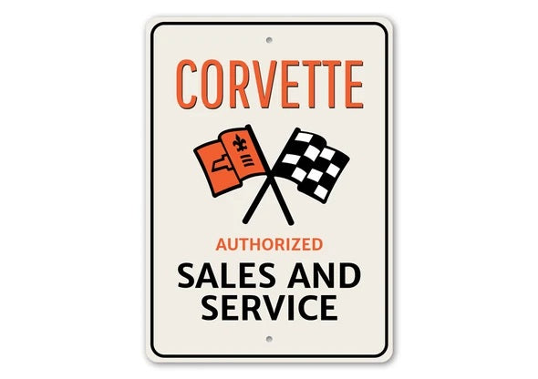 C2 Corvette Authorized Sales And Service - Aluminum Sign