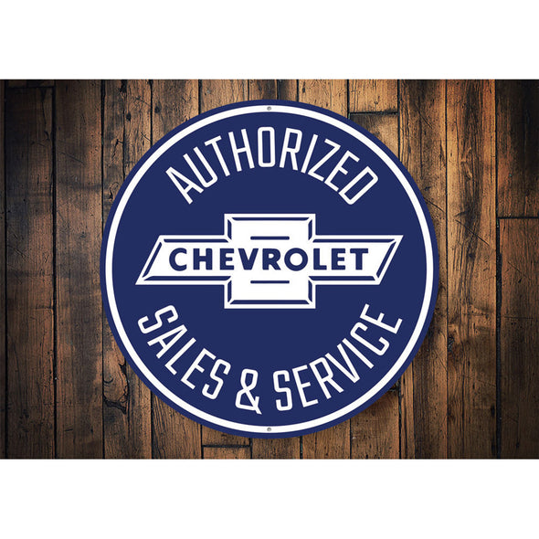 Authorized Chevrolet Sales and Service - Aluminum Sign