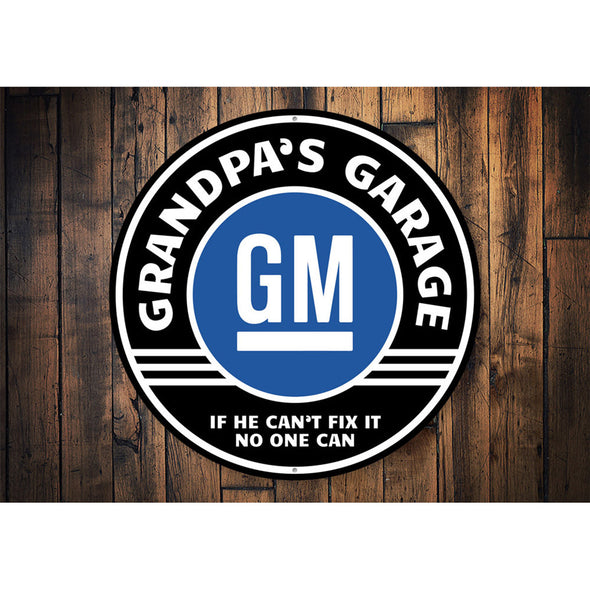 Grandpa's GM Garage - Aluminum Sign