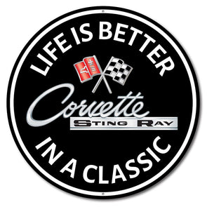 C2 Corvette Sting Ray Classic Car Sign