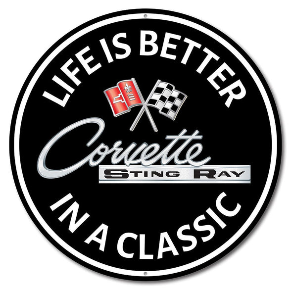 C2 Corvette Sting Ray Classic Car Sign